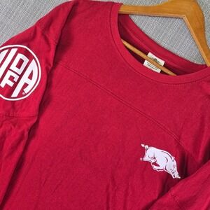 Arkansas Razorbacks x Three Square U of A Shirt Mens L Red Cotton Wooo Pig Souie